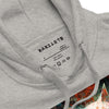 CYBER KITTY Hoodie in Carbon Grey - Rarileto - Neck Front View Close Up