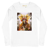 Front White: CYBORG QUEEN Long Sleeve Tee in White - Front View

