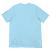 Back View Baby Blue: CYBORG QUEEN Premium Crewneck T-Shirt in Baby Blue - Rarileto