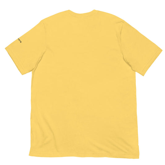 Back Maize Yellow: CYBORG QUEEN Premium Crewneck T-Shirt in Maize Yellow