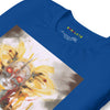 Neck Royal: CYBORG QUEEN Premium Crewneck T-Shirt in Royal (Neck View)