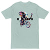 CYCLING ELEPHANT Premium Heavyweight T-Shirt in Agave - Rarileto - Front View
