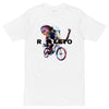 White Front View of CYCLING ELEPHANT Premium Heavyweight T-Shirt