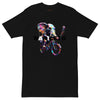 Black Front View of CYCLING ELEPHANT Premium Heavyweight T-Shirt