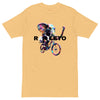 Vintage Gold Front View of CYCLING ELEPHANT Premium Heavyweight T-Shirt