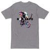 Carbon Grey Front View of CYCLING ELEPHANT Premium Heavyweight T-Shirt