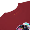 CYCLING ELEPHANT Premium Heavyweight T-Shirt in Brick Red - Rarileto - Front Neck View
