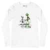  DANCING ALIEN Long Sleeve Tee in White - Front View