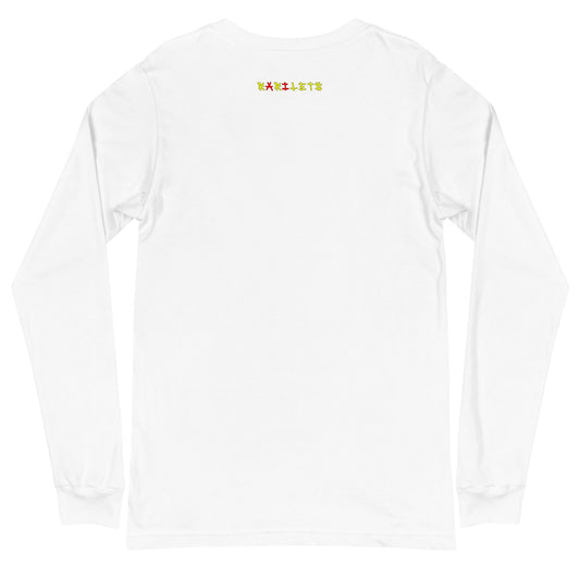 DISTRESSED ELEPHANT Long Sleeve Tee in White - Rarileto - Back View