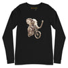 DISTRESSED ELEPHANT Long Sleeve Tee in Black - Rarileto - Front View