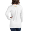 DISTRESSED ELEPHANT Long Sleeve Tee in White - Rarileto - Back View on Female Model