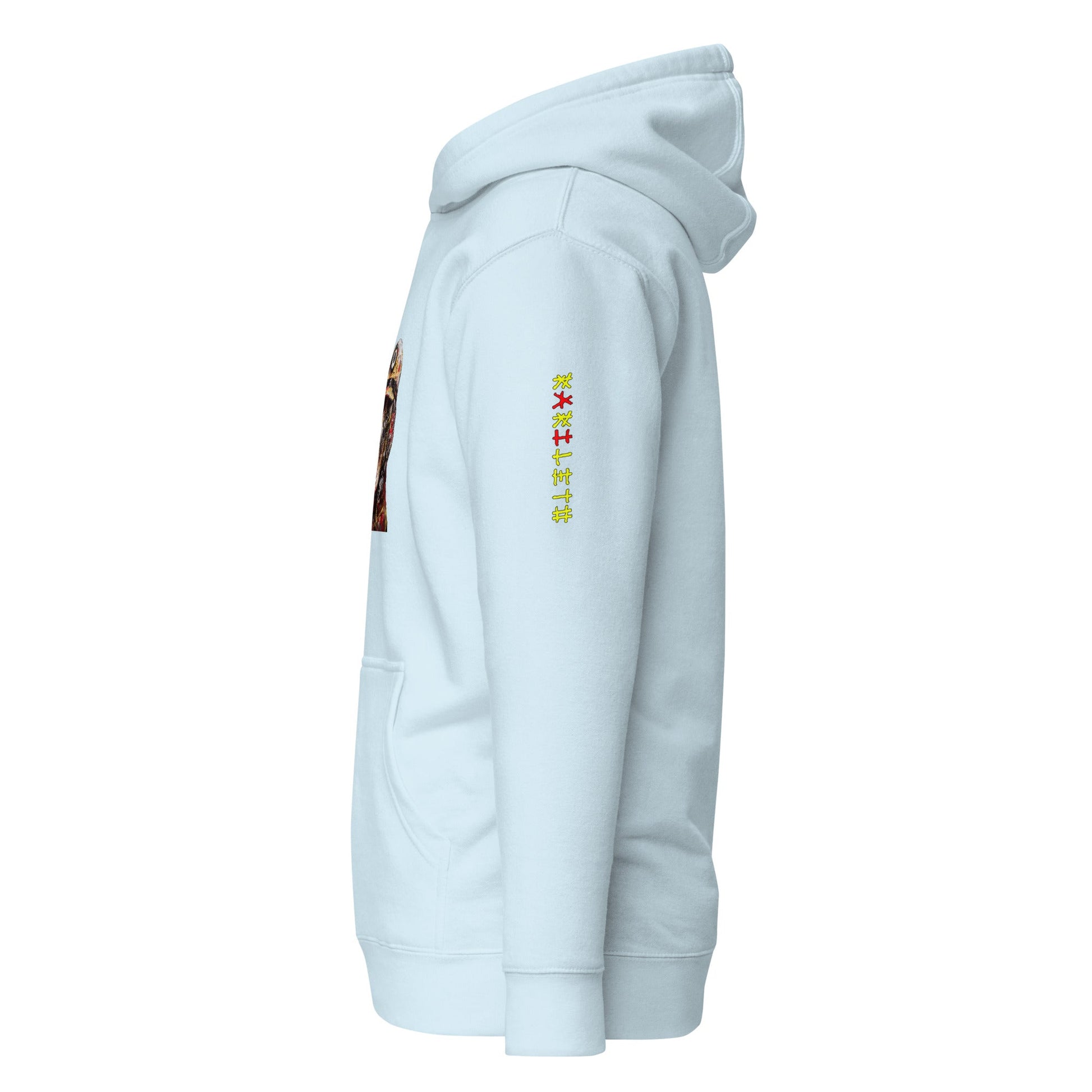 DOG FIREFIGHTER Hoodie in Sky Blue - Rarileto - Side View