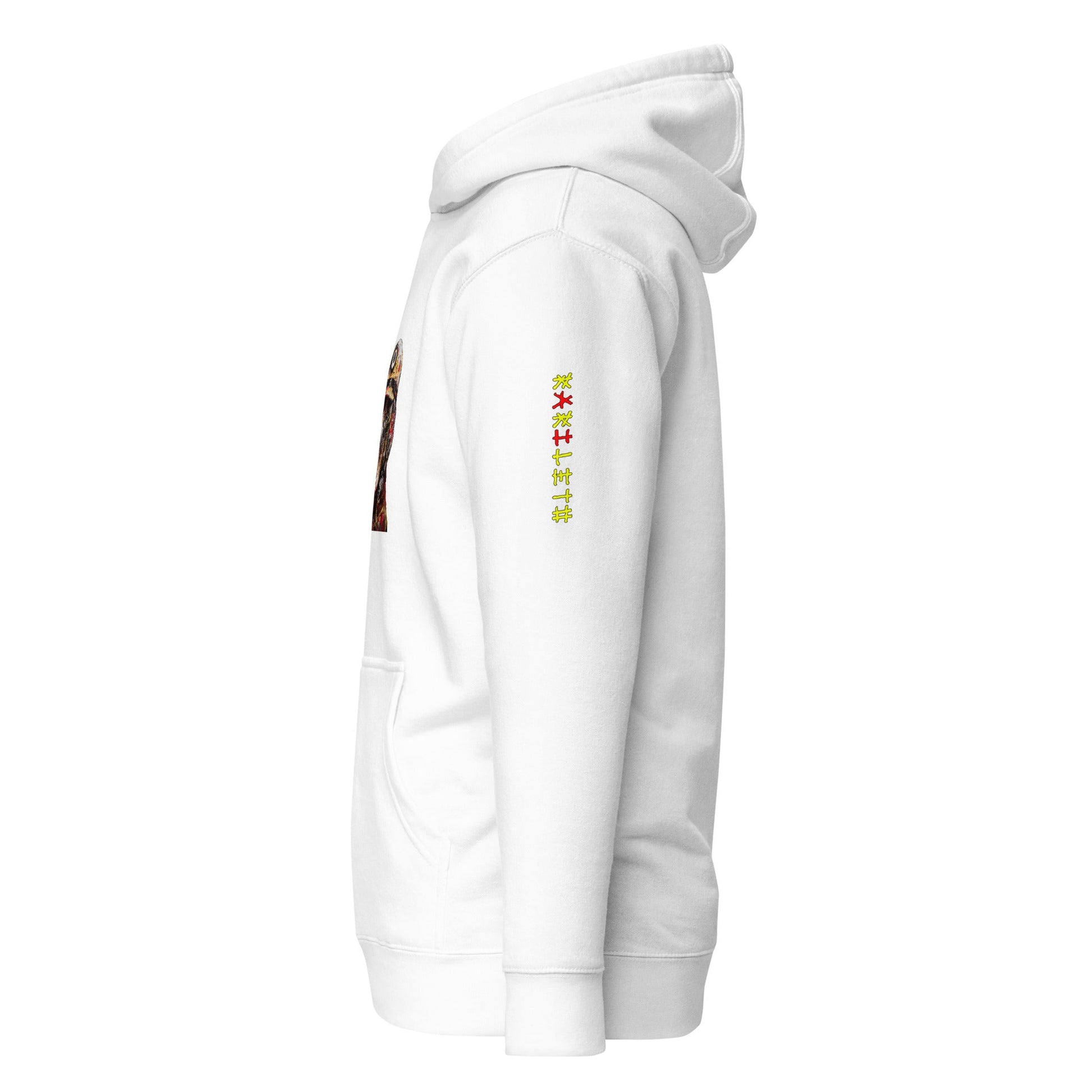 DOG FIREFIGHTER Hoodie in White - Rarileto - Side View