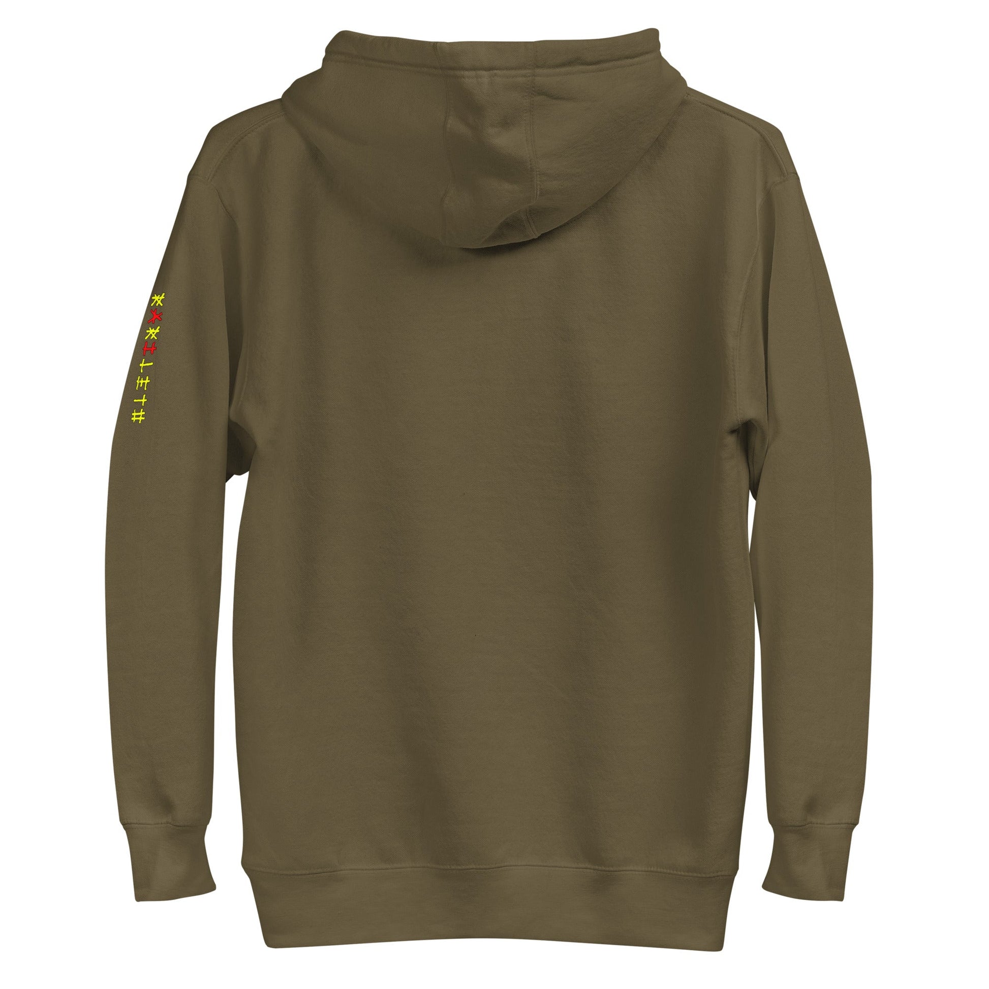 DOG FIREFIGHTER Hoodie in Military Green - Rarileto - Back Ghost View