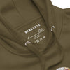 DOG FIREFIGHTER Hoodie in Military Green - Rarileto - Neck Front View Close Up