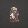 DOG FIREFIGHTER Hoodie in Charcoal Heather - Rarileto - Design Front View