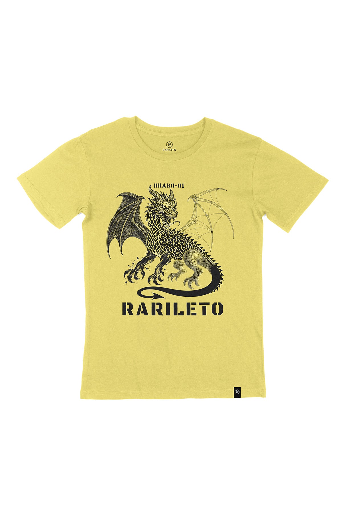 Lemon graphic tee front flat lay — RARILETO Drago Classic Tee