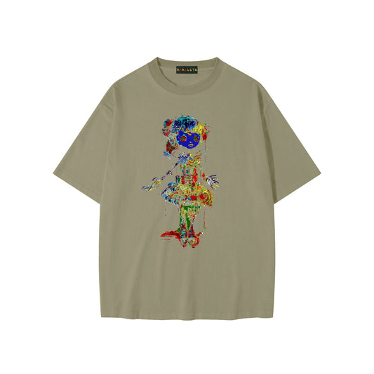 DRIPPING PAINT DOLL Unisex Loose Fit T-Shirt - Rarileto