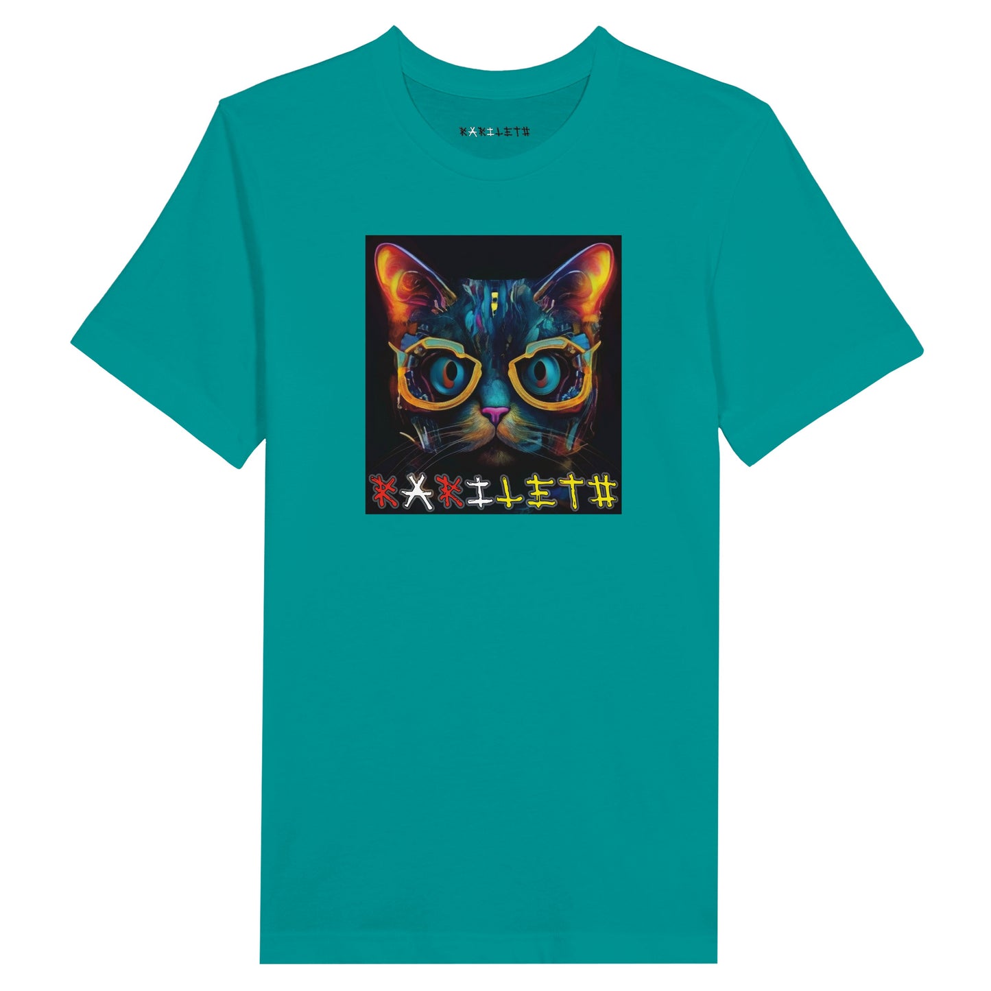 Glowing Cat Crewneck T-Shirt (Unisex)