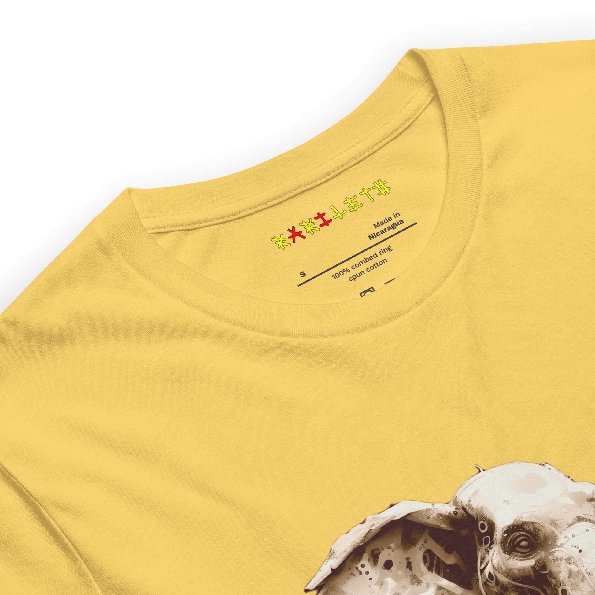 ELEPHANT Premium Crewneck T-Shirt in Maize Yellow - Rarileto - Neck Front View