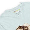 Neck Heather Ice Blue: ELEPHANT Premium Crewneck T-Shirt in Heather Ice Blue (Neck View)