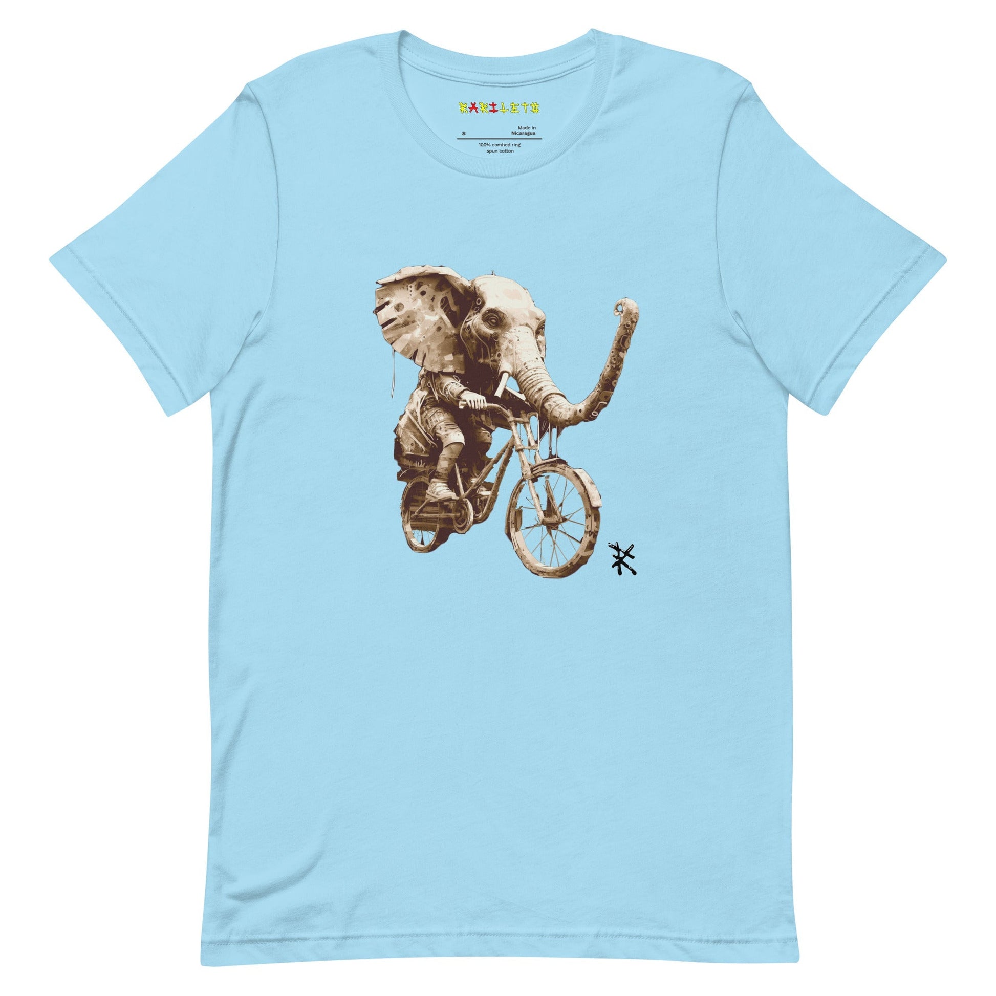 ELEPHANT Premium Crewneck T-Shirt in Baby Blue - Rarileto - Front View