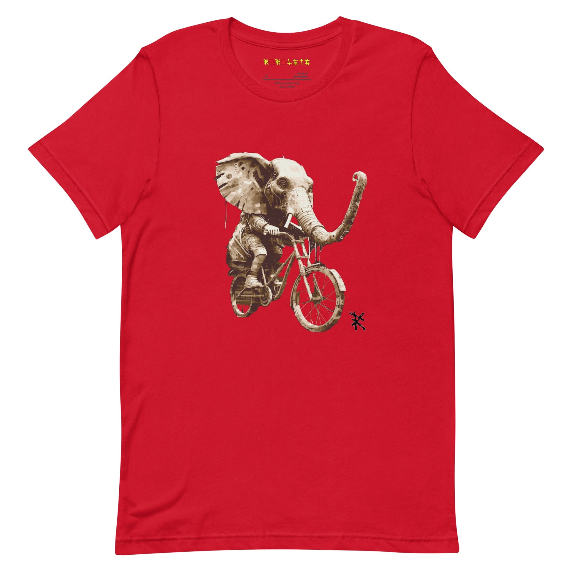 ELEPHANT Premium Crewneck T-Shirt in Red - Rarileto - Front View