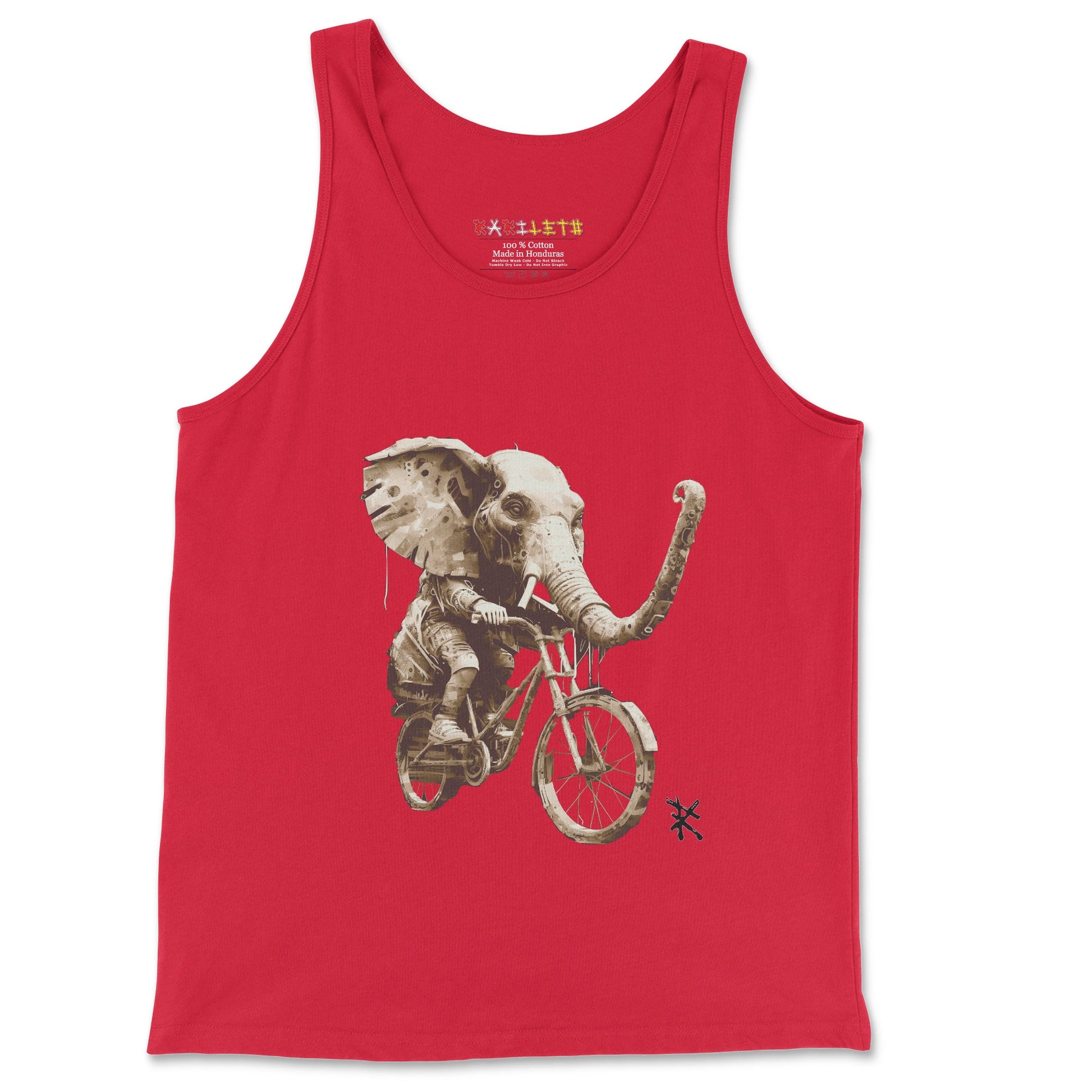 Front Red: ELEPHANT Tank Top in Red - Front View