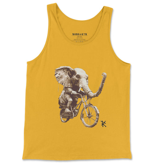 Front Gold: ELEPHANT Tank Top in Gold - Front View