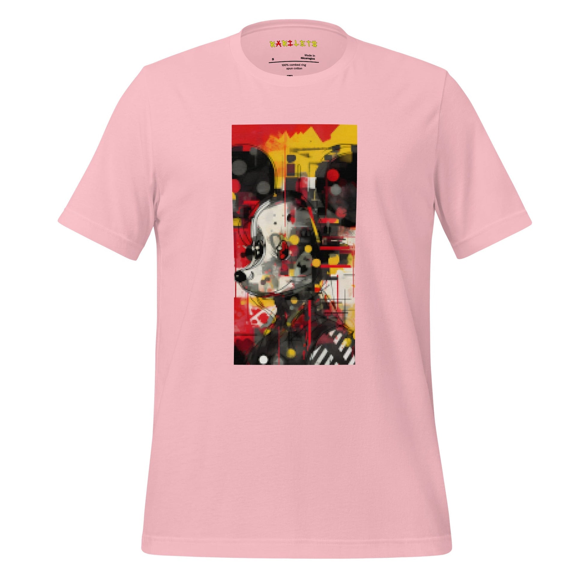 FAIRYTALE MOUSE Premium Crewneck T-Shirt in Pink - Rarileto - Ghost Front View