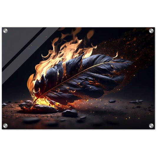 FEATHER IN FLAMES - Rarileto - Abstract - 40x60 cm / 16x24″ - Print Material