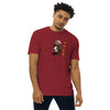 FIREFIGHTER DOG Premium Heavyweight T-Shirt in Brick Red - Rarileto - Front View on Model
