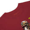 FIREFIGHTER DOG Premium Heavyweight T-Shirt in Brick Red - Rarileto - Front Neck View
