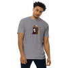 FIREFIGHTER DOG Premium Heavyweight T-Shirt in Carbon Grey - Rarileto - Front View on Model
