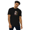 FIREFIGHTER DOG Premium Heavyweight T-Shirt in Black - Rarileto - Front View on Model
