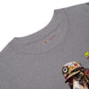 FIREFIGHTER DOG Premium Heavyweight T-Shirt in Carbon Grey - Rarileto - Front Neck View
