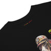 FIREFIGHTER DOG Premium Heavyweight T-Shirt in Black - Rarileto - Front Neck View
