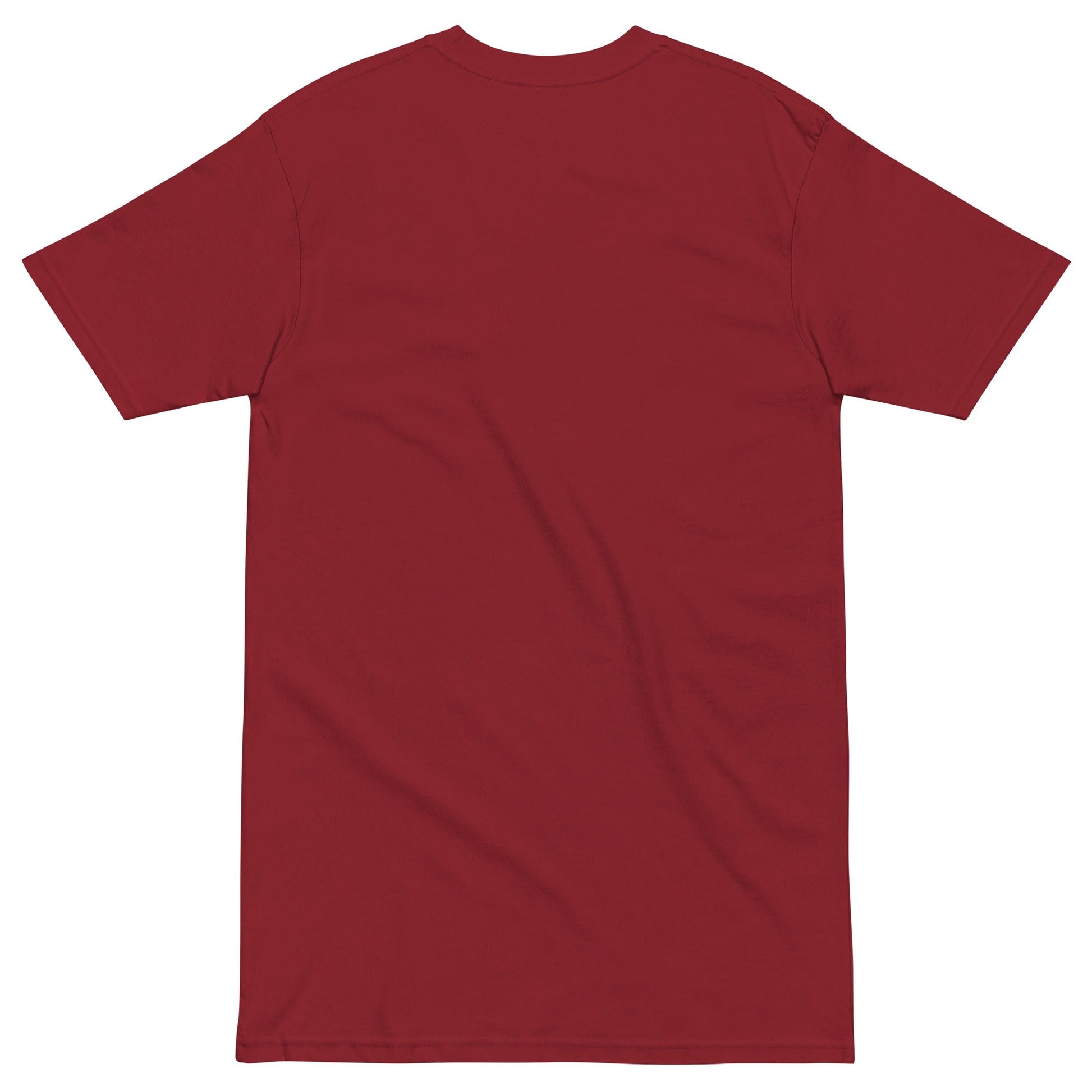 FIREFIGHTER DOG Premium Heavyweight T-Shirt in Brick Red - Rarileto - Back View
