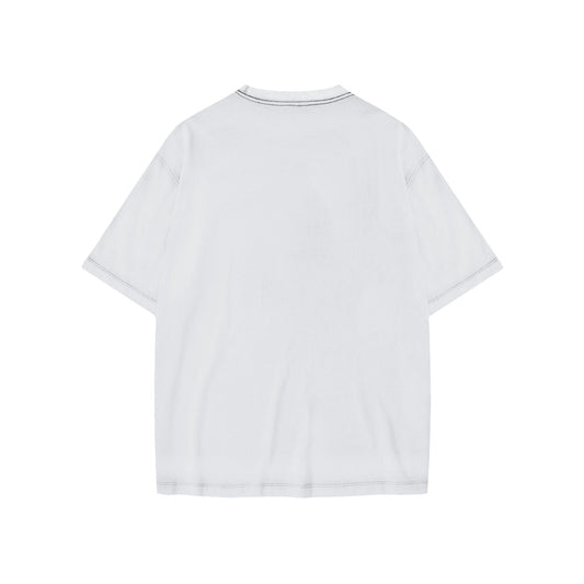 FLIPPED Unisex Loose Basic Tee - Rarileto - Lucent White - Back View