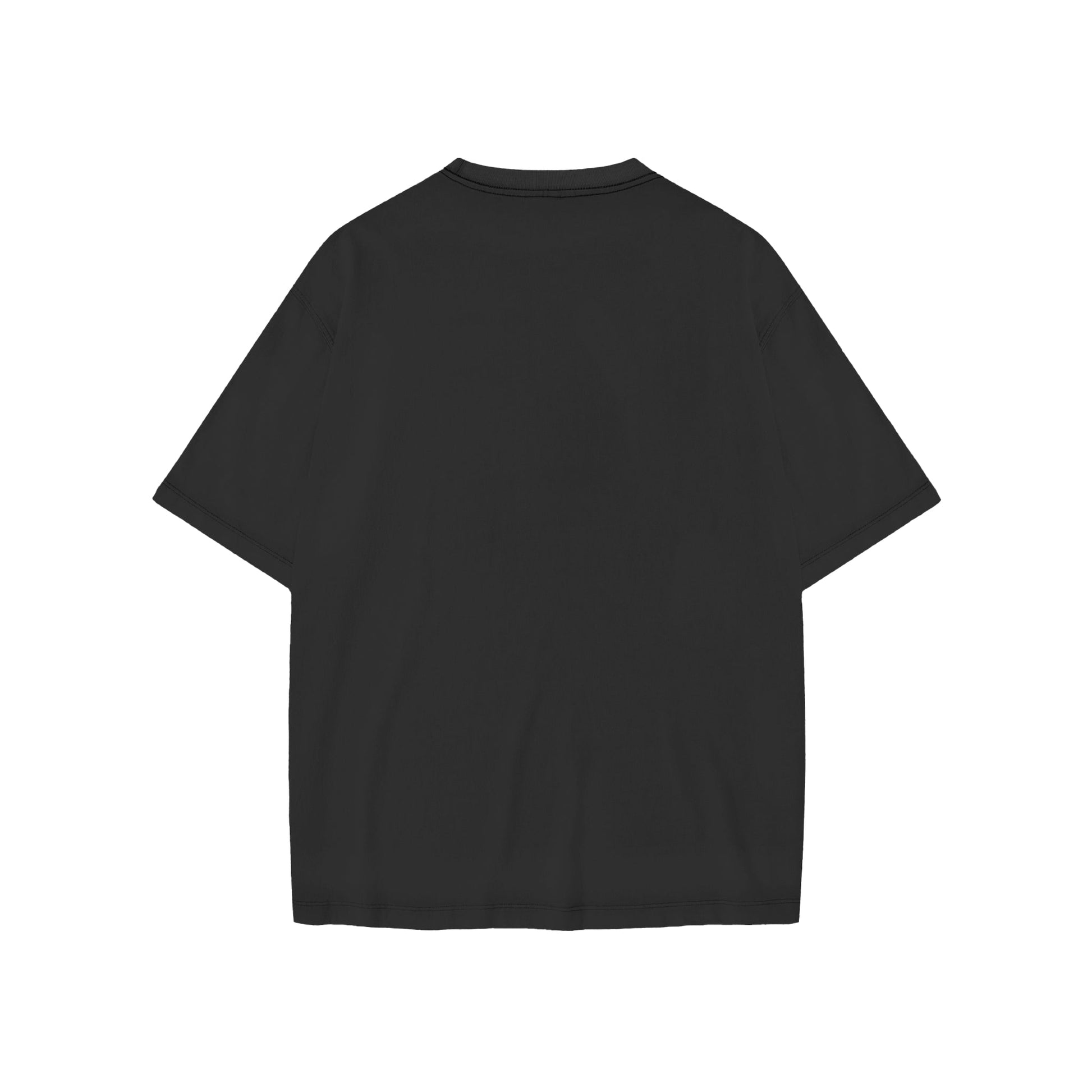 FLIPPED Unisex Loose Basic Tee - Rarileto - Beauty Black -  Back View