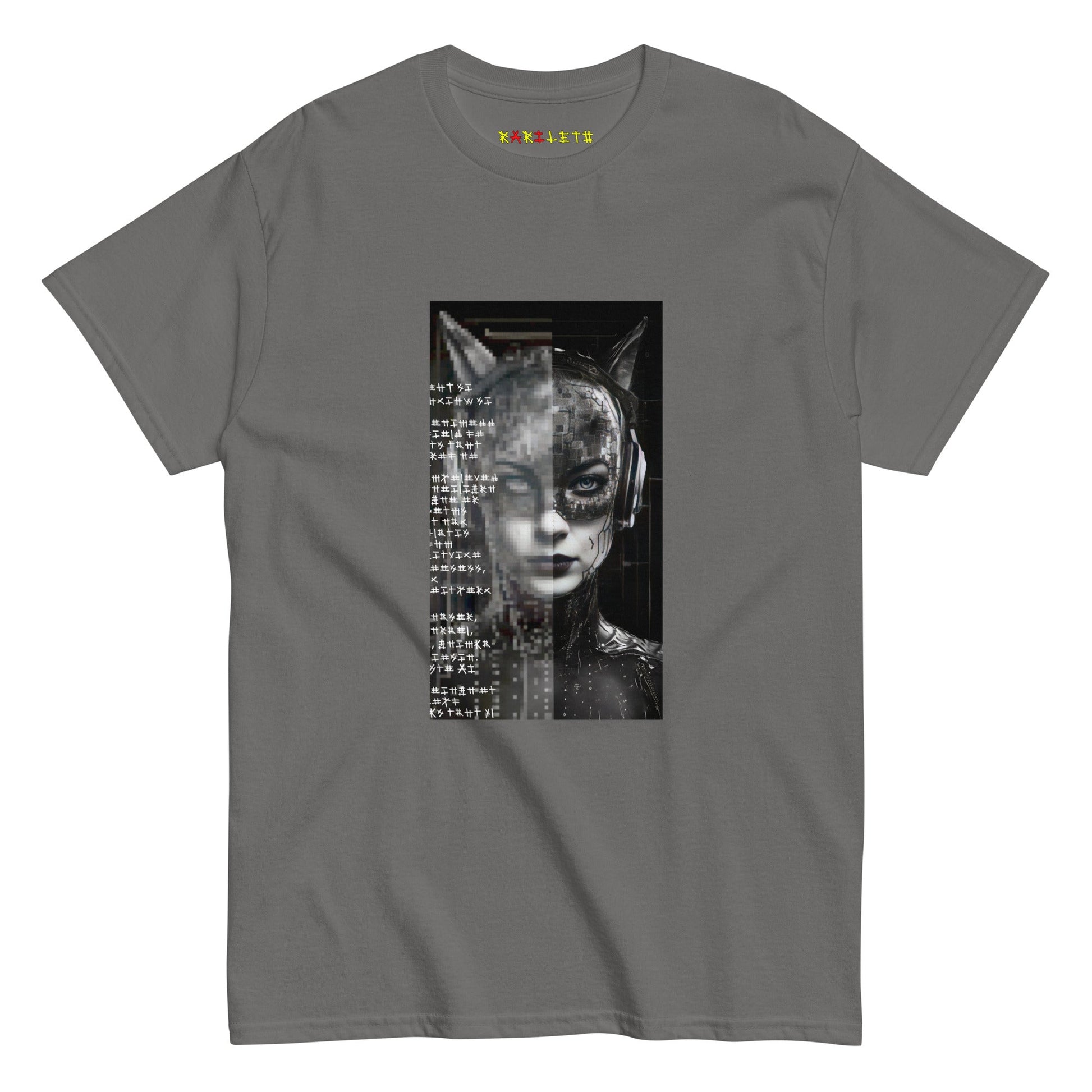 FUTURE CAT 2050 Classic T-Shirt in Charcoal - Rarileto - Front View