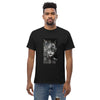 FUTURE CAT 2050 Classic T-Shirt in Black - Rarileto - Front View on Model