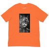 Front Orange: FUTURISTIC CAT WOMAN Premium Crew Neck T-Shirt in Orange