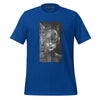 Front Ghost Royal: FUTURISTIC CAT WOMAN Premium Crew Neck T-Shirt in Royal (Front Ghost View)