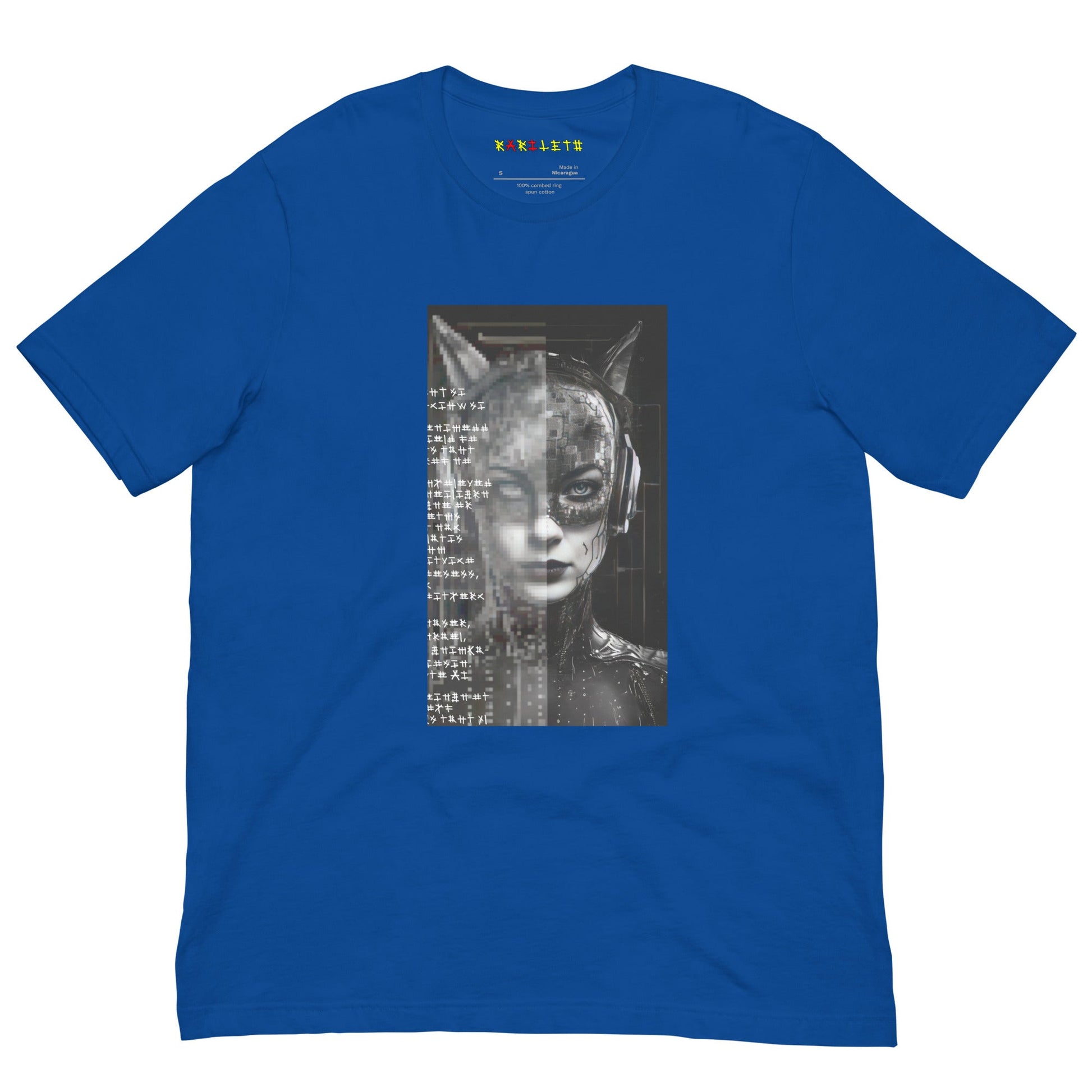 Front Royal: FUTURISTIC CAT WOMAN Premium Crew Neck T-Shirt in Royal