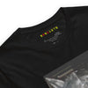 Neck Black: FUTURISTIC CAT WOMAN Premium Crew Neck T-Shirt in Black (Neck View)