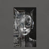 Asphalt Design View of FUTURISTIC CAT WOMAN Premium Crew Neck T-Shirt