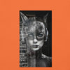 Design Front Orange: FUTURISTIC CAT WOMAN Premium Crew Neck T-Shirt in Orange (Design View)