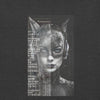 Design Front Dark Gray Heather: FUTURISTIC CAT WOMAN Premium Crew Neck T-Shirt in Dark Gray Heather (Design View)