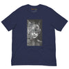 Front Navy: FUTURISTIC CAT WOMAN Premium Crew Neck T-Shirt in Navy